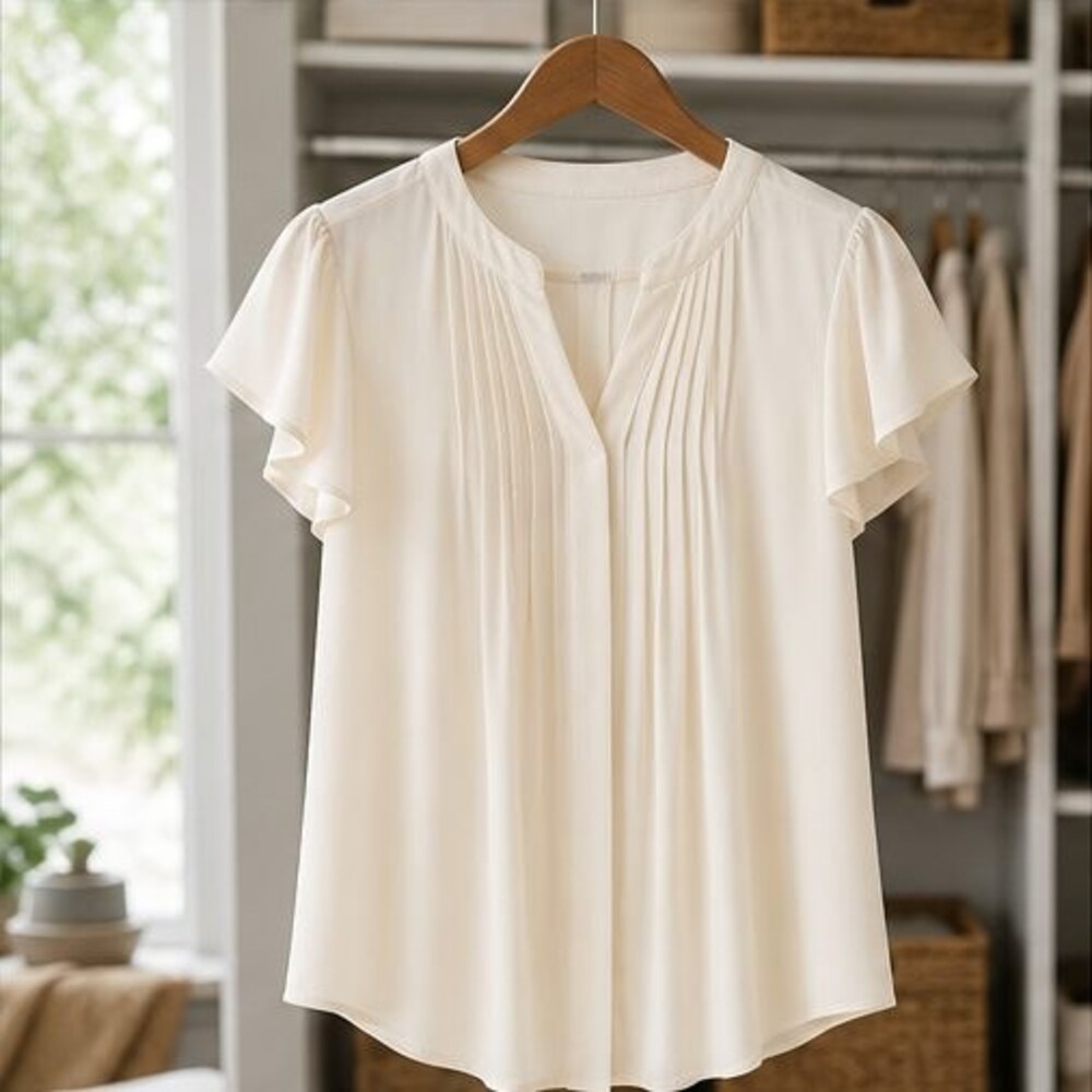 Burgundy Pleated Blouse